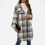Ridinthewind - Elmbra | Lange Geruite Pluche Jas – Sherpa Stijl -