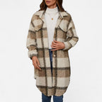 Ridinthewind - Elmbra | Lange Geruite Pluche Jas – Sherpa Stijl -