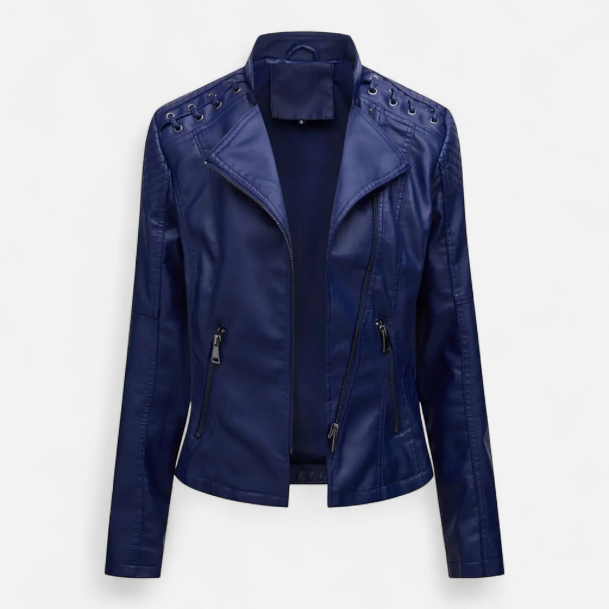 Ridinthewind - Everleigh | Slim Fit Jas met rits – Leer met revers -