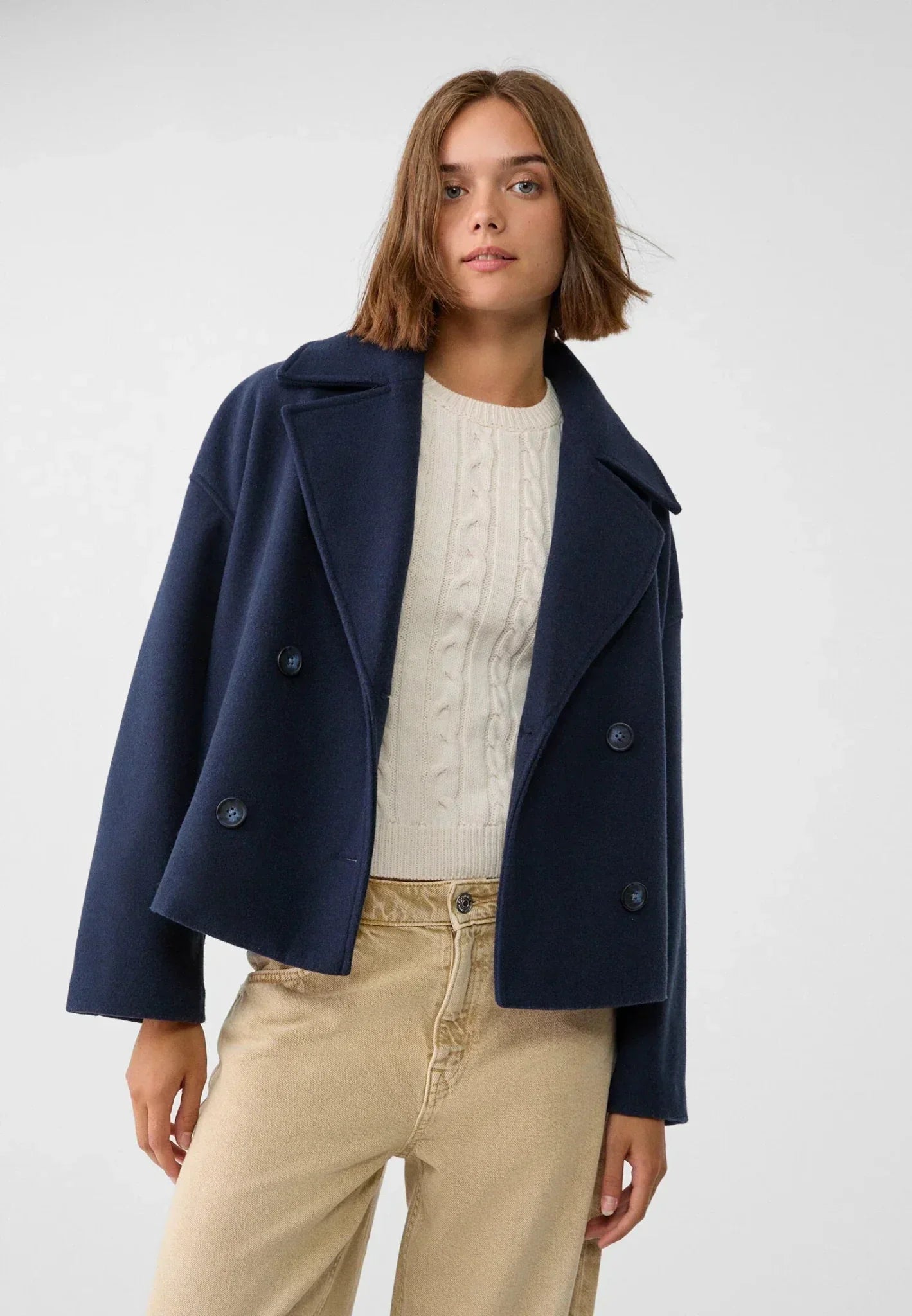 Ridinthewind - Harper | Double-Breasted Jasje – Cropped met Revers -
