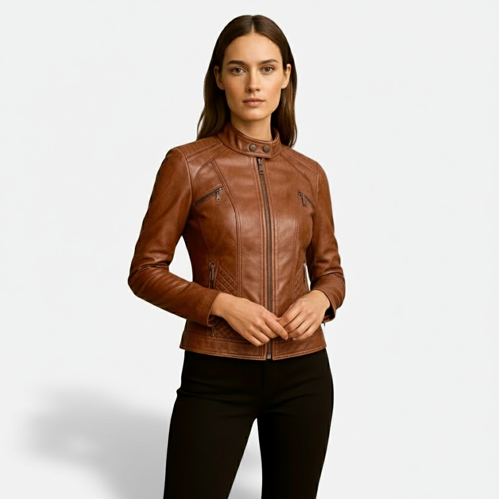 Ridinthewind - Madrick | Slim Fit Moto-jack – Kunstleren Bikerjack -