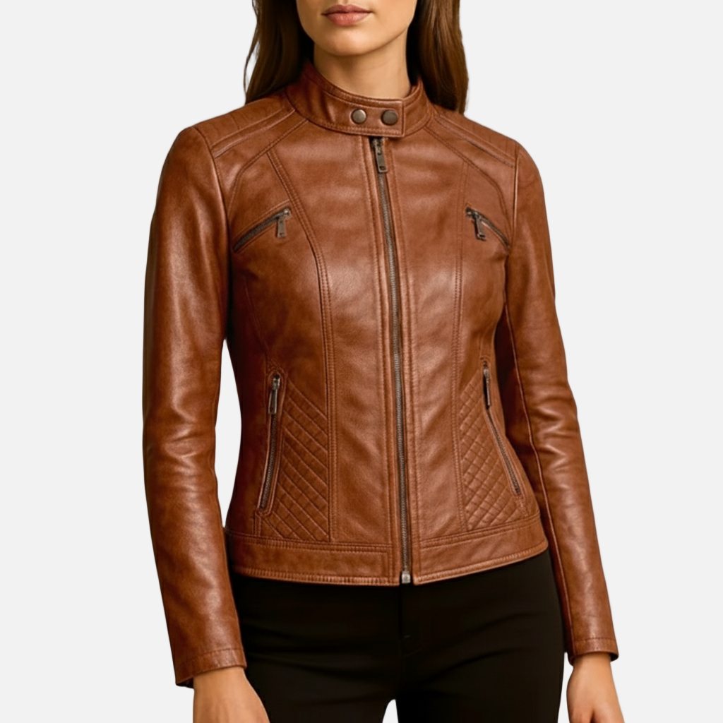 Ridinthewind - Madrick | Slim Fit Moto-jack – Kunstleren Bikerjack -